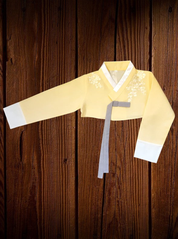 Yellow Pink Hanbok girl, Korean traditional costume for girls, Kids hanbok