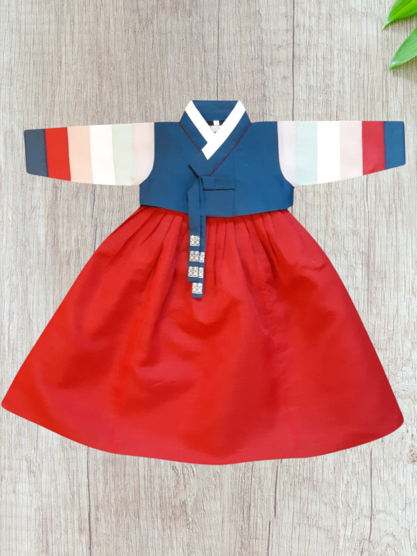 Navy Red Hanbok girl, Korean traditional costume for girls, Kids hanbok