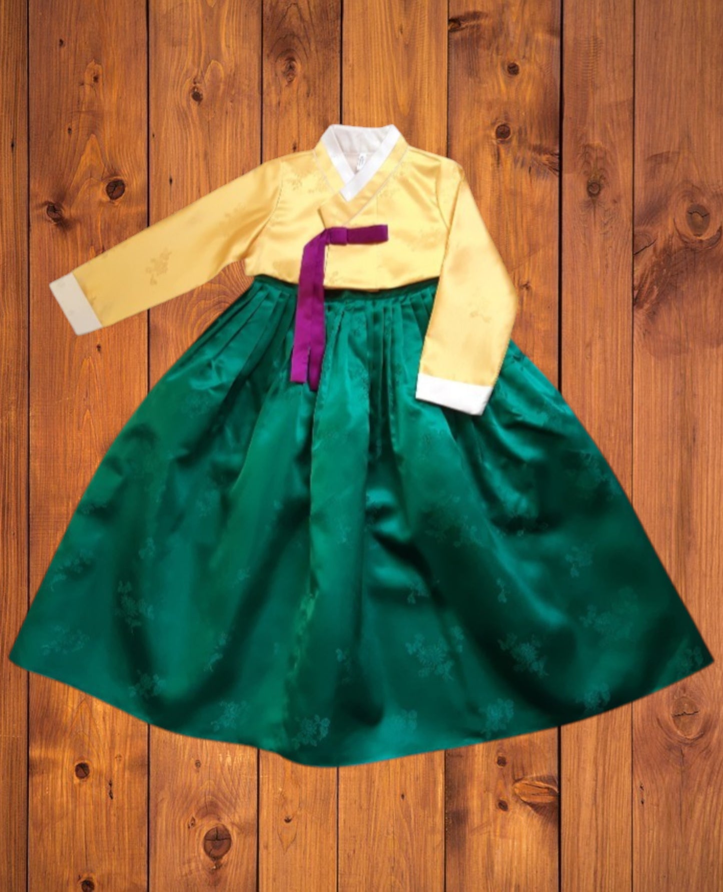 Yellow Green Hanbok girl, Korean traditional costume for girls, Kids hanbok