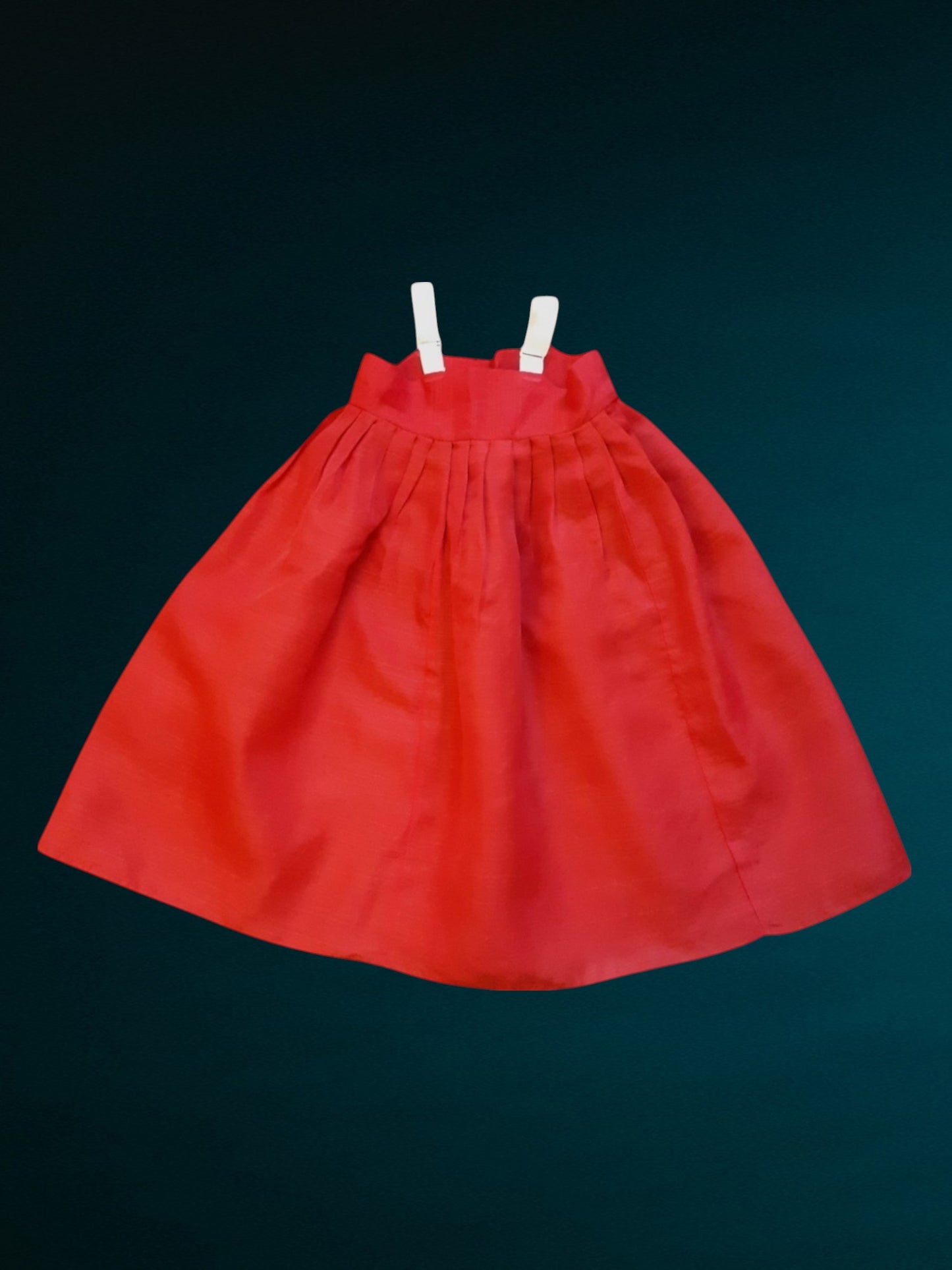 White Red Hanbok girl, Korean traditional costume for girls, Kids hanbok