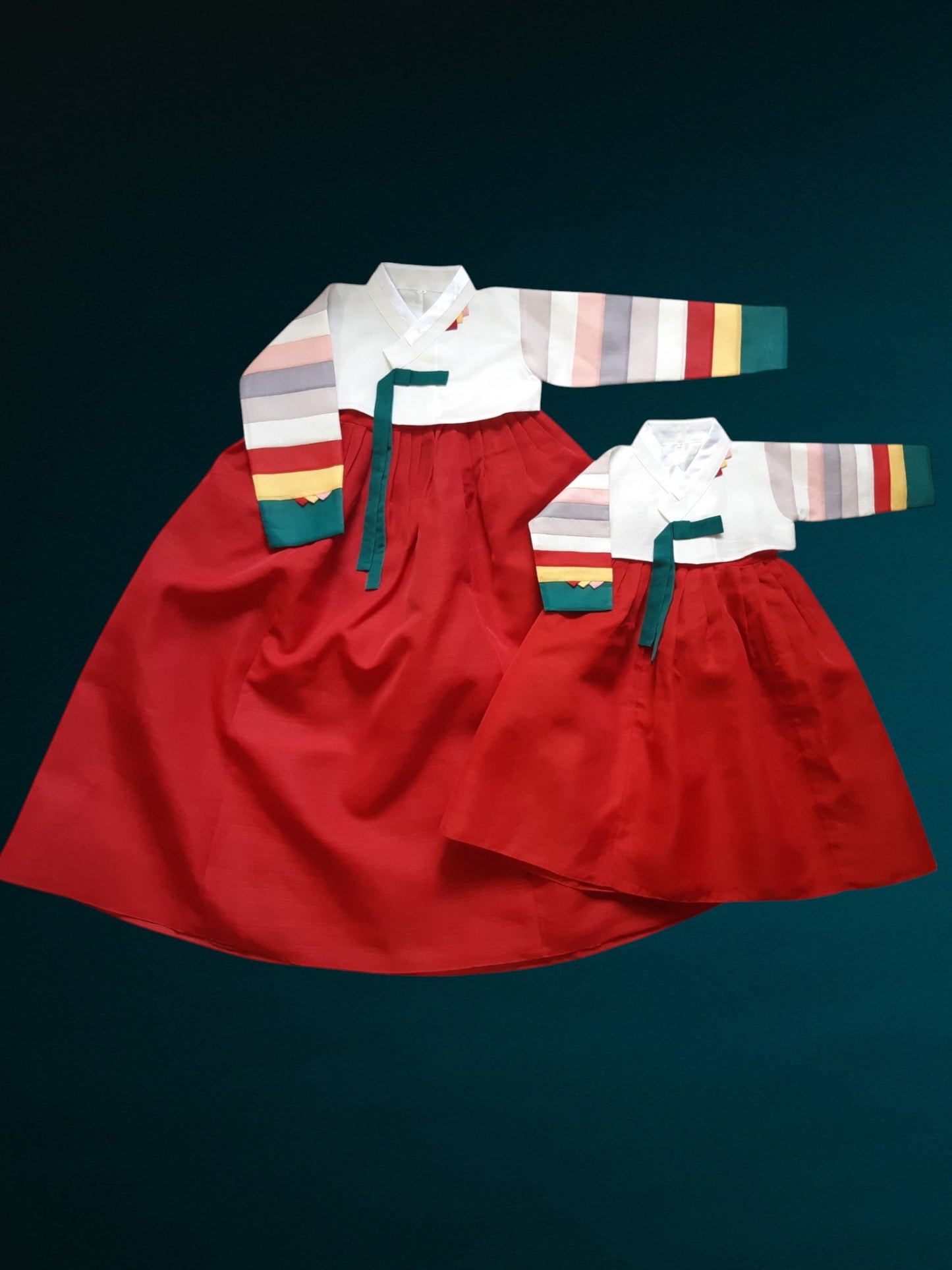 White Red Hanbok girl, Korean traditional costume for girls, Kids hanbok