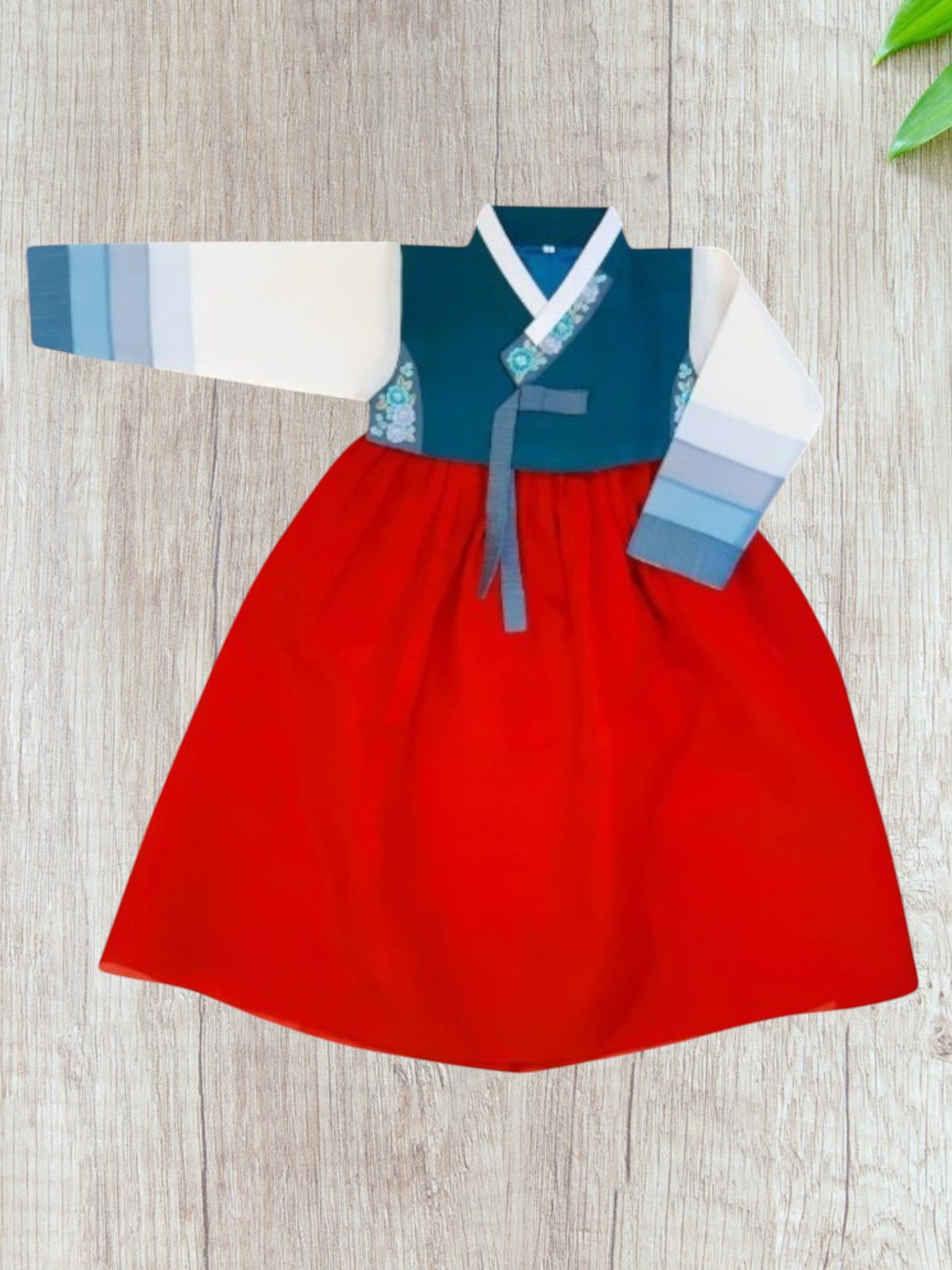 Blue Red Hanbok girl, Korean traditional costume for girls, Kids hanbok