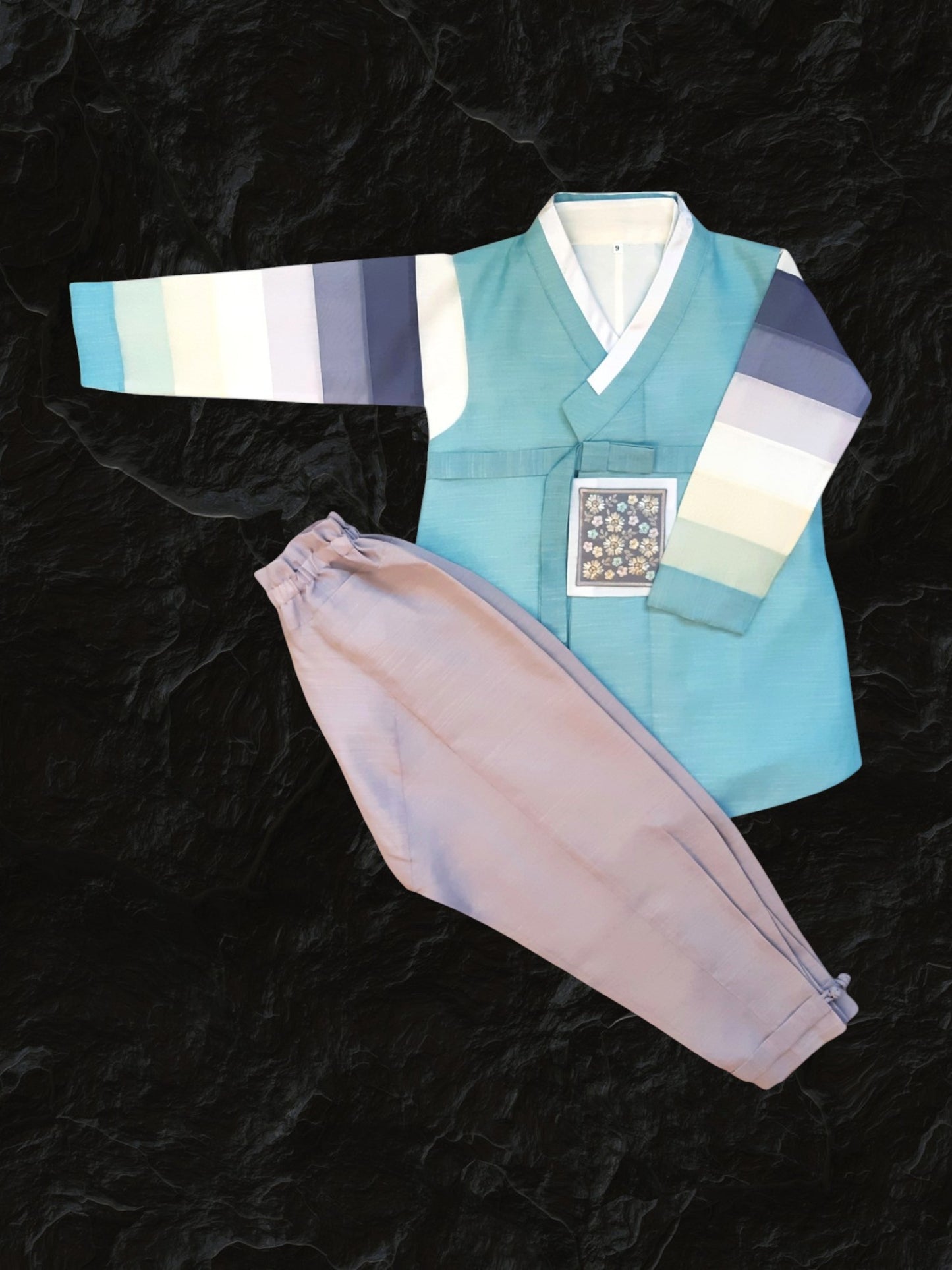 Light Blue Hanbok Boy, Korean traditional costume for boys, Kids hanbok