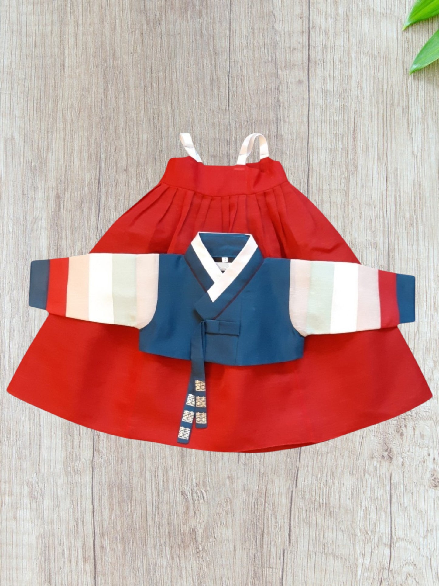 Navy Red Hanbok girl, Korean traditional costume for girls, Kids hanbok