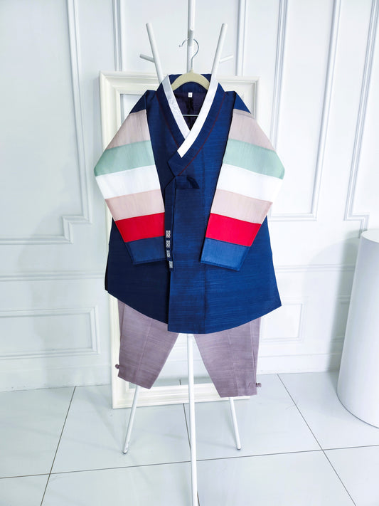 Navy Hanbok Boy, Korean traditional costume for boys, Kids hanbok
