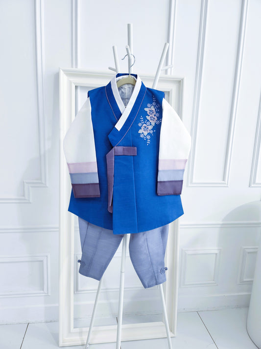 Blue Hanbok Boy, Korean traditional costume for boys, Kids hanbok