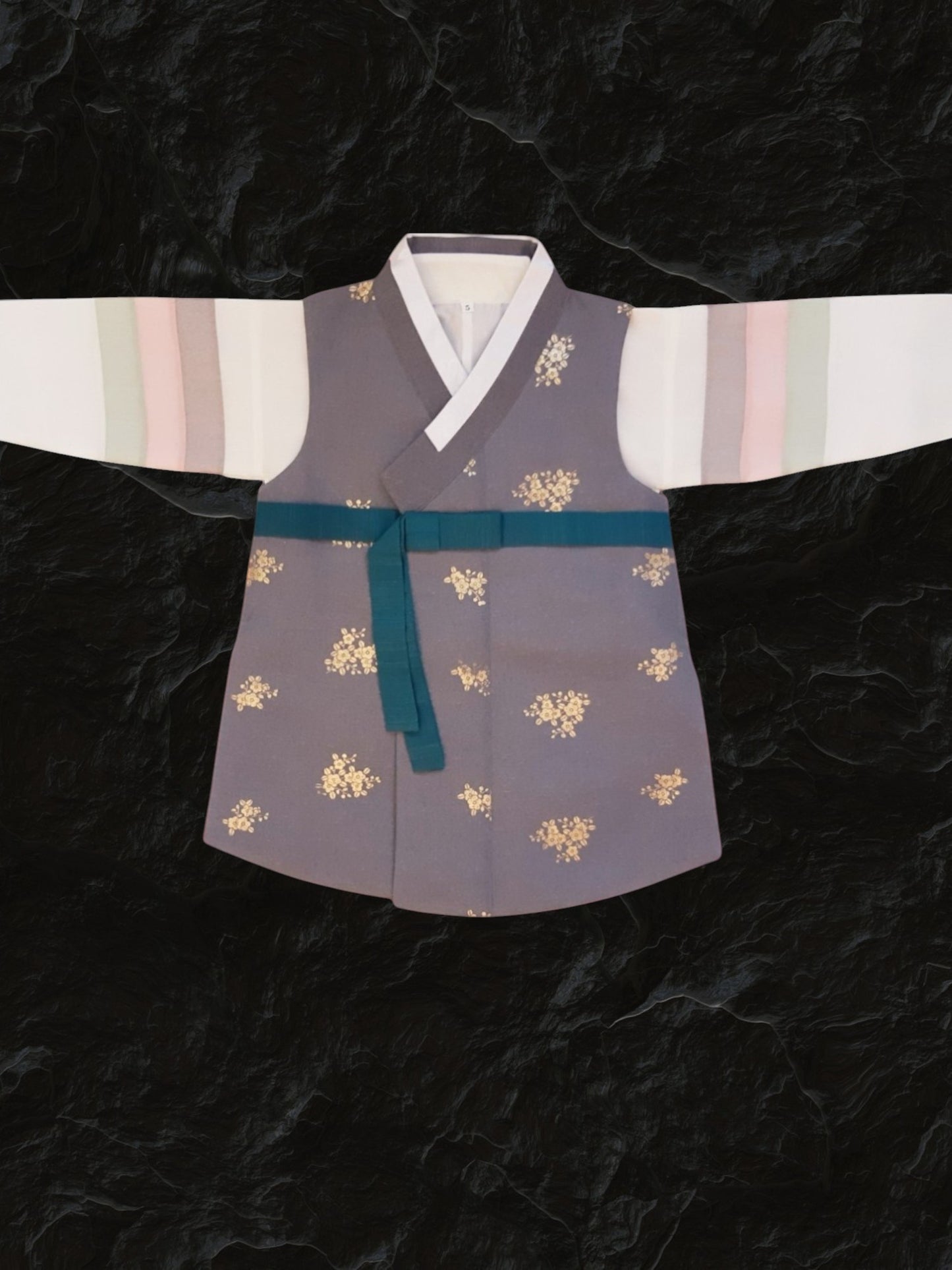 Gold Grey Hanbok Boy, Korean traditional costume for boys, Kids hanbok