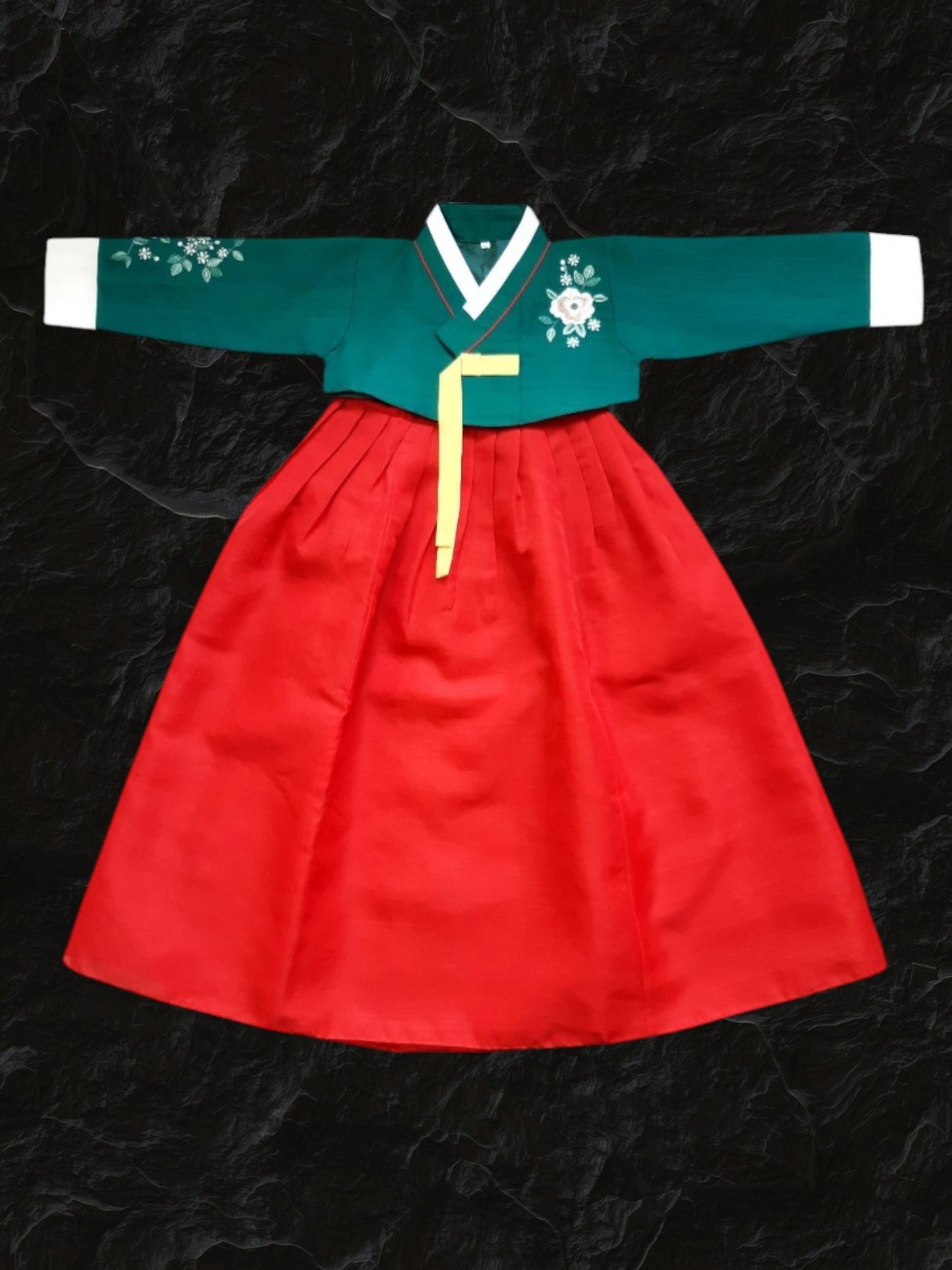 Green Red Hanbok girl, Korean traditional costume for girls, Kids hanbok