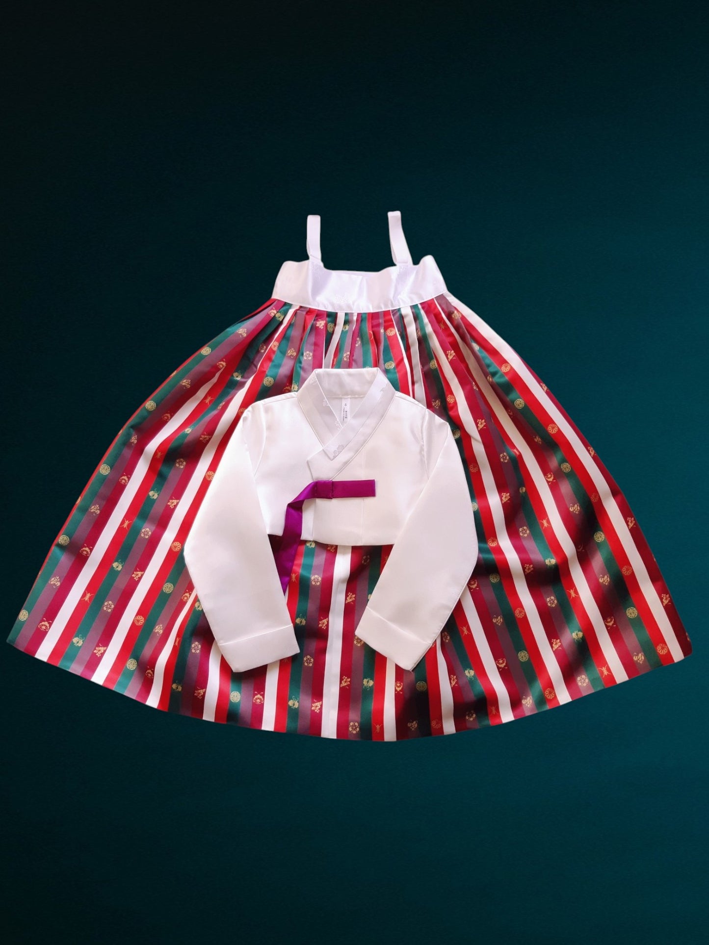 White Saekdong Hanbok girl, Korean traditional costume for girls, Kids hanbok with worldwide shipping