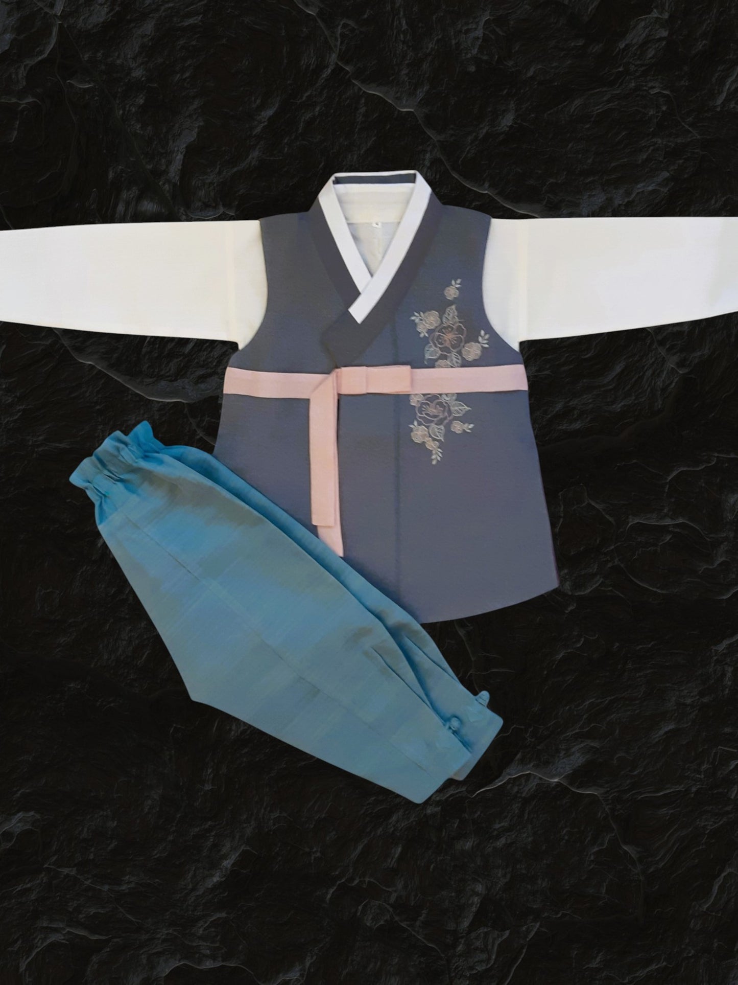 Pink Grey Hanbok Boy, Korean traditional costume for boys, Kids hanbok