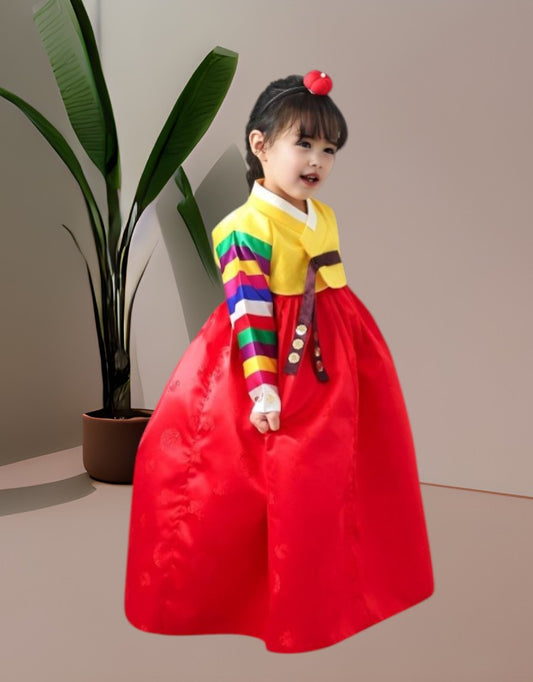Saekdong Hanbok girl, Korean traditional costume for girls, Kids hanbok
