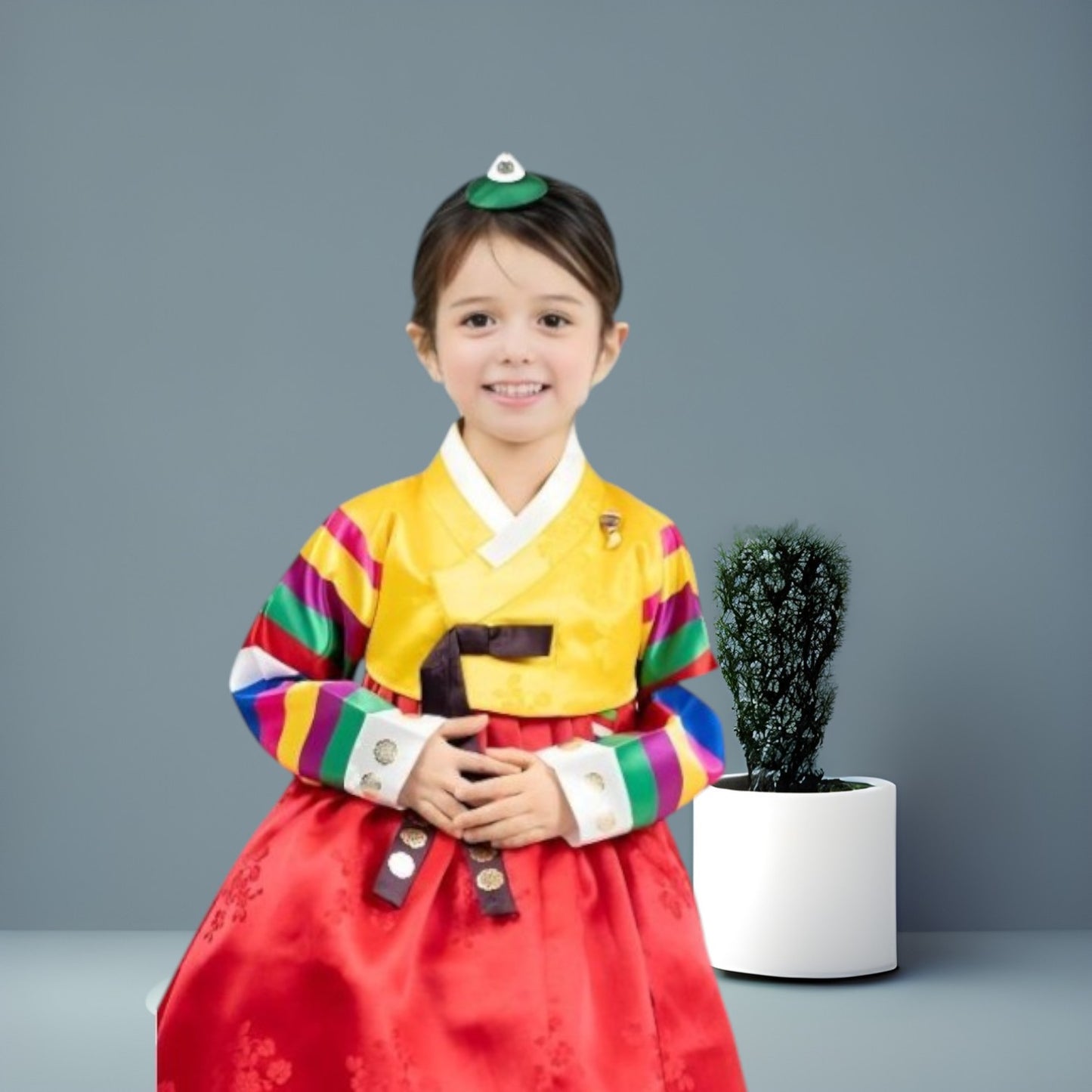 Saekdong Hanbok girl, Korean traditional costume for girls, Kids hanbok