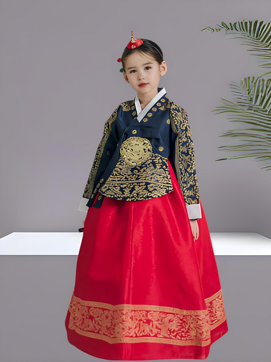 Queen Hanbok girl, Korean traditional costume for girls, Kids hanbok